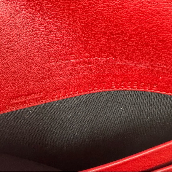 Balenciaga Red Leather Envelope Crossbody Wallet WOC - Picture 7 of 13